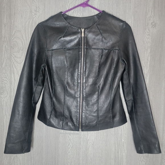 Michael Kors Black Leather Jacket - Picture 1 of 4